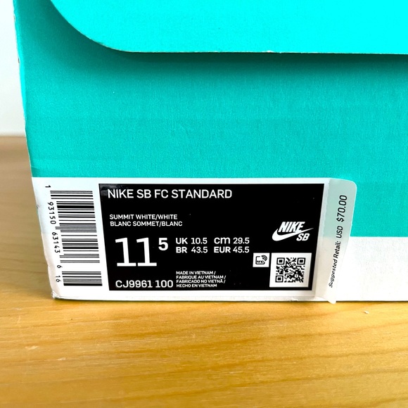 Men’s Nike SB FC Standard shoe. Size 11.5. Summit White. - Picture 8 of 8